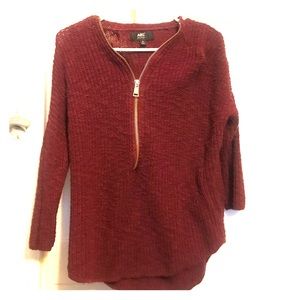 Red zip sweater